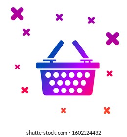 Color Shopping basket icon isolated on white background. Online buying concept. Delivery service sign. Shopping cart symbol. Gradient random dynamic shapes. Vector Illustration Color Shopping basket icon isolated on white background. Online buying concept. Delivery service sign. Shopping cart symbol. Gradient random dynamic shapes. Vector Illustration