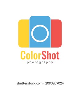 Color Shot Camera logo design template vector