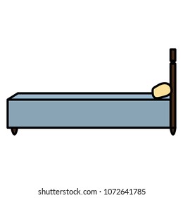 color sideway bed object with comfort pillow