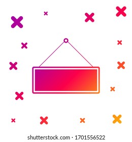 Color Signboard hanging icon isolated on white background. Suitable for advertisements bar, cafe, pub, restaurant. Gradient random dynamic shapes. Vector Illustration