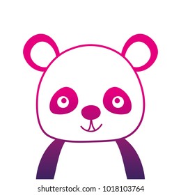 color silhouette adorable and happy panda wild animal
