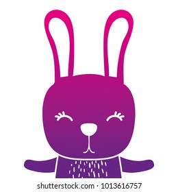 color silhouette adorable rabbit wild animal of the forest