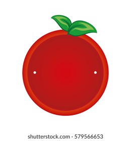 color silhouette with apple fruit