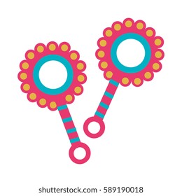 color silhouette with baby rattle