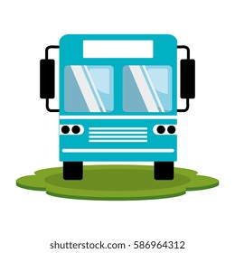 color silhouette of bus front view