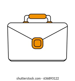 color silhouette cartoon modern style executive briefcase with handle