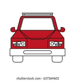 color silhouette cartoon red front view car vehicle