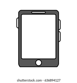 color silhouette cartoon tablet technology device