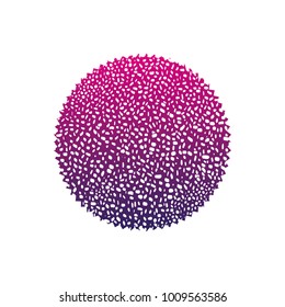 color silhouette circle with graphic memphis style background decoration