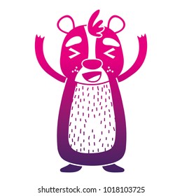 color silhouette cute and glad bear wild animal