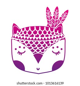 color silhouette cute owl head animal with feathers