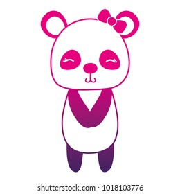color silhouette cute and shy panda female wild animal