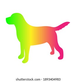 Color silhouette of a dog on a white background. Vector illustration.	