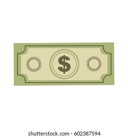 Color Silhouette Dollar Bill Vector Illustration Stock Vector (Royalty ...