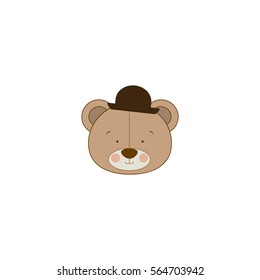 color silhouette with face of groom bear