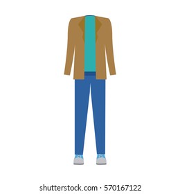 color silhouette with female clothes sport