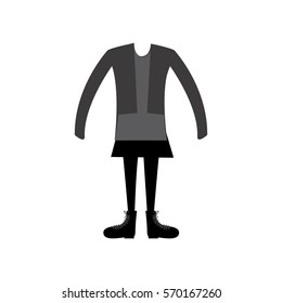 color silhouette with female clothing vintage