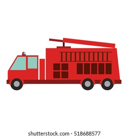 color silhouette with fire truck