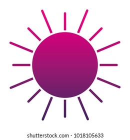 color silhouette flat sun with lights ray