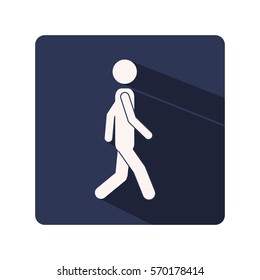 color silhouette frame with man walking