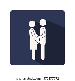 color silhouette frame with woman pregnant and man