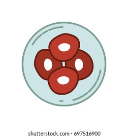 color silhouette of front view division of the ovule in cells vector illustration