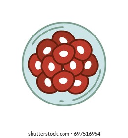 color silhouette of front view division of the ovule in several cells vector illustration