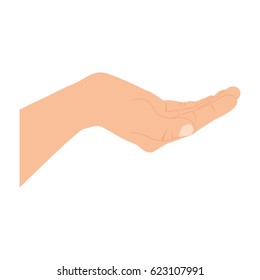 color silhouette of hand extended vector illustration