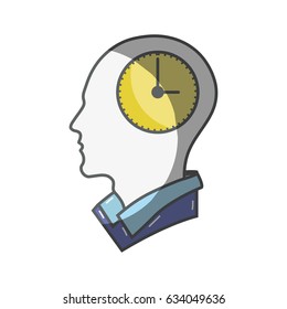color silhouette head with bulb inside