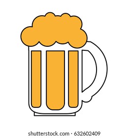 color silhouette image beer jar glass with foam