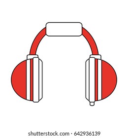 color silhouette image cartoon orange headphones for music