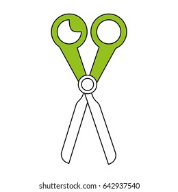 color silhouette image cartoon scissors tool for cut