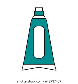 color silhouette image cartoon toothpaste for dental care