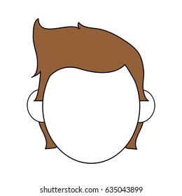 color silhouette image faceless front view man with hairstyle