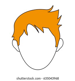 color silhouette image faceless front view guy with hairstyle