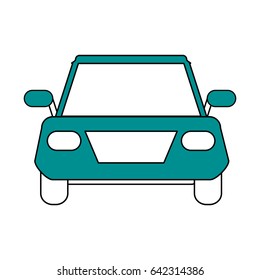 color silhouette image front view automobile vehicle of transport