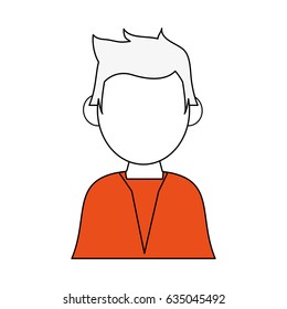 color silhouette image half body faceless man with t-shirt