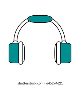 color silhouette image of headset stereo sound