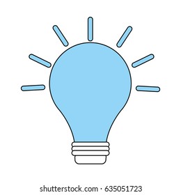 color silhouette image light bulb on with shiny