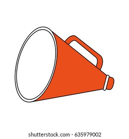 color silhouette image megaphone flat icon