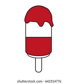 color silhouette image red ice cream lollipops on wooden stick