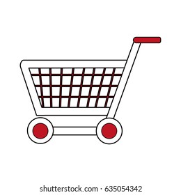 color silhouette image shopping cart with wheels