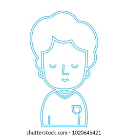 color silhouette man with closed eyes and casual t-shirt
