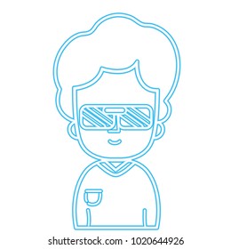 color silhouette man with hairstyle design and 3d glasses