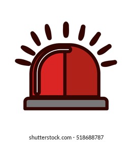 color silhouette with red siren