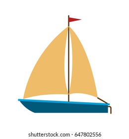 color silhouette of sailboat icon vector illustration