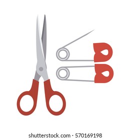 color silhouette with scissor tool and diaper hook