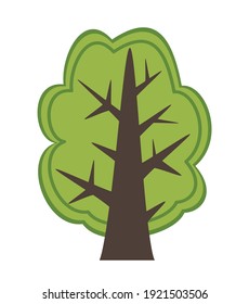 Color silhouette tree nature vector forest silhouette illustration isolated plant on white background