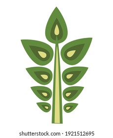 Silueta de color árbol de naturaleza vector silueta forestal planta aislada de fondo blanco