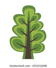 Silueta de color árbol de naturaleza vector silueta forestal planta aislada de fondo blanco